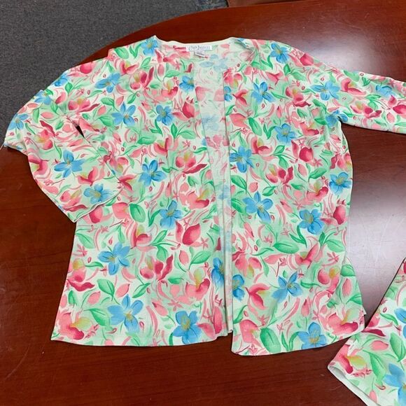 Diane Von Furstenberg Silk Assets Floral Twin Set sz L NWT - Picture 5 of 6